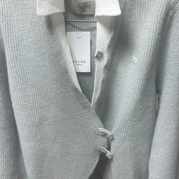 셀린느 셔츠 내장 니트 소라그레이