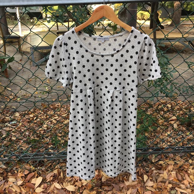 그레이 반소매 니트 원피스 