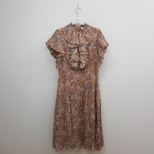 모조에스핀 2021 페이즐리 러플 플리츠 원피스 M사이즈