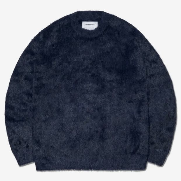 노매뉴얼 헤어리 니트 다크 네이비 M