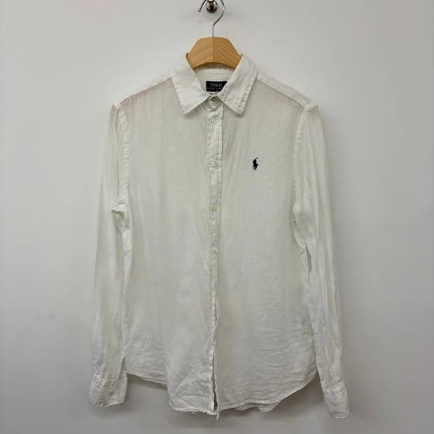 폴로 랄프로렌 클래식 화이트 린넨 셔츠 PN9853
