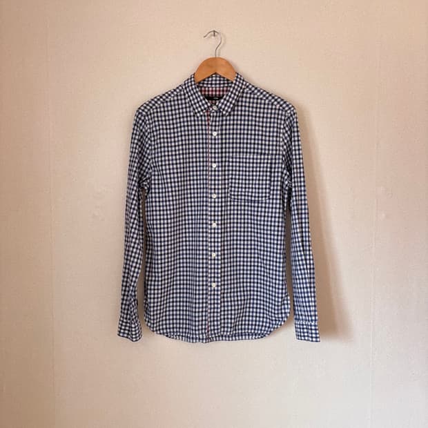 시스템 옴므 슬림 100 체크 셔츠 남방 입체 디테일 15SS