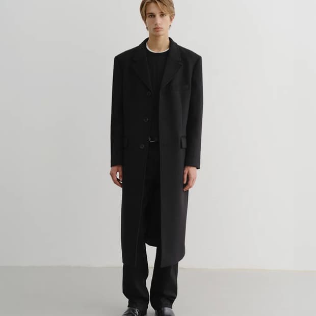 던스트 2웨이 3버튼 캐시미어 코트 L 새상품