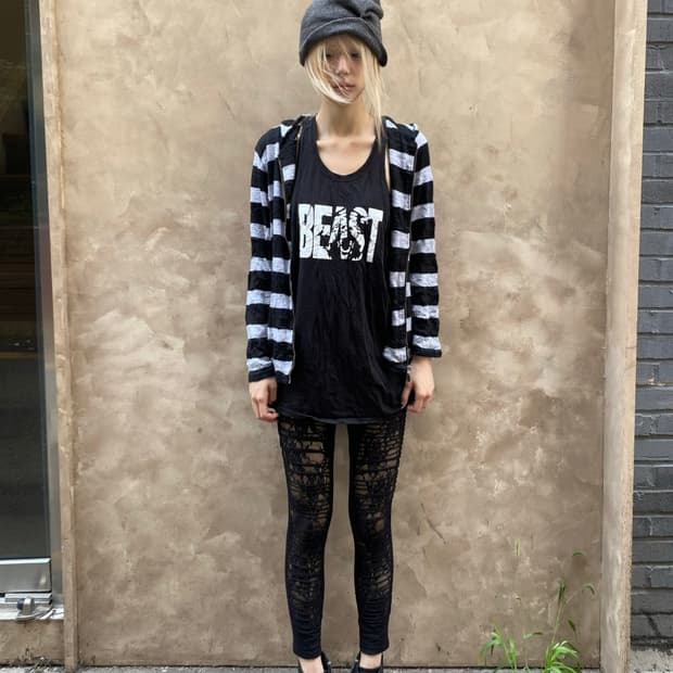 10’s Mood Stripe Hoodie Zip Up