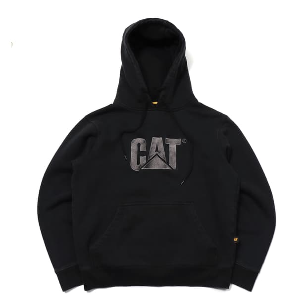 CAT 헤비 블랙 후드 티셔츠 size S
