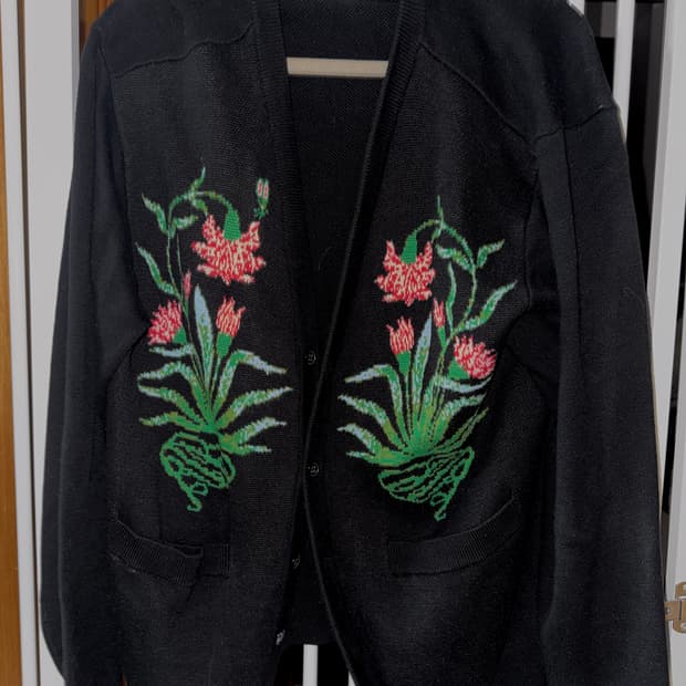 오베이 플라워 니트 가디건 M