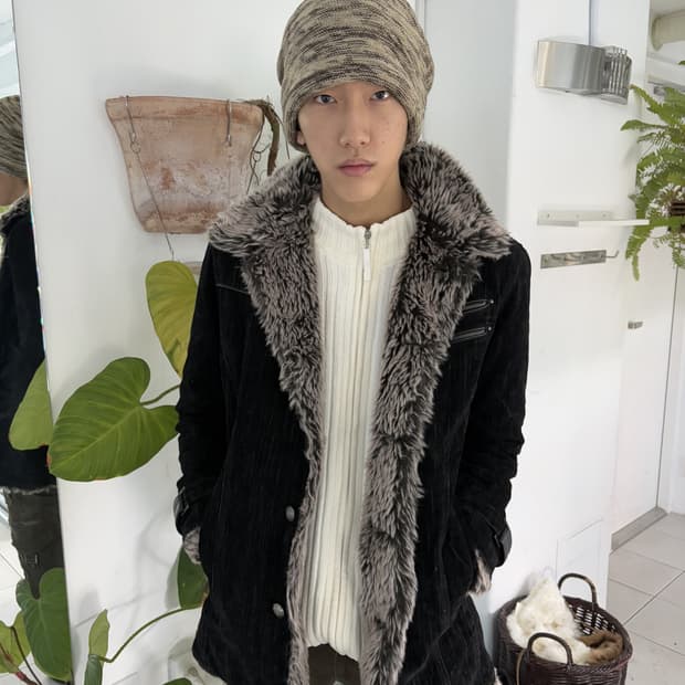 corduory shearling coat
