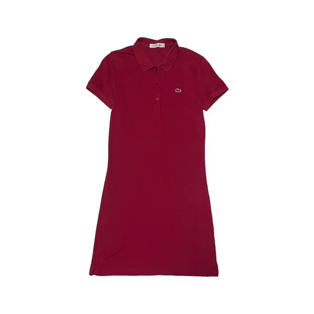 라코스테 버건디 카라 원피스