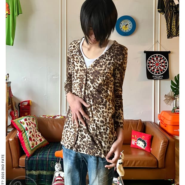 ANAP Japan Leopard Knit Cardigan 