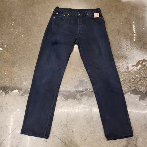 90s 리바이스 501 Made in France 데님 블랙진