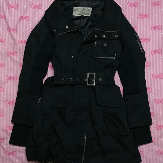 Sistematic 블랙 프렌치 스타일 자켓