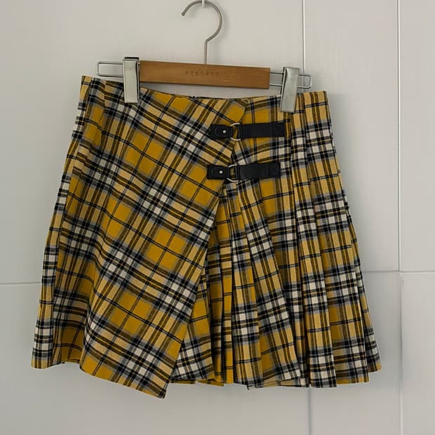 마쥬 체크 울 스커트 25,26 정품 