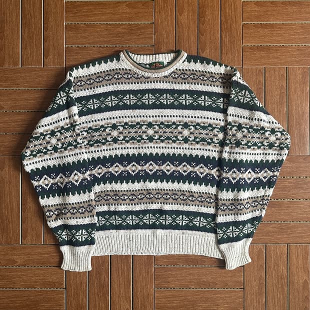 The woolen mill fairisle knit sweater