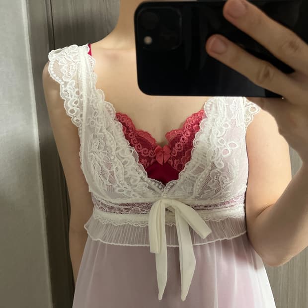 [페어리] 화이트 & 레드 슬립 