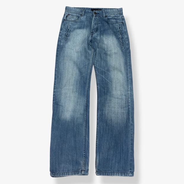 [31] Just Cavalli Logo Embroidered Denim