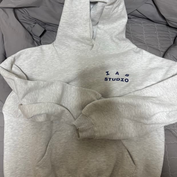 아이앱 라이트 그레이 후드티 L