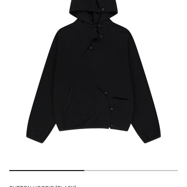 BUTTON HOODIE [BLACK]