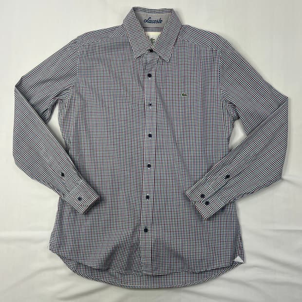 라코스테 체크 빈티지 옥스퍼드 코튼 셔츠