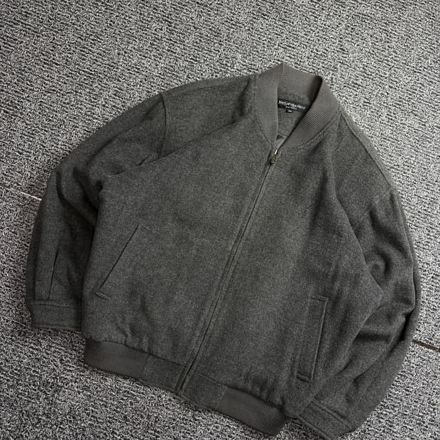 90s 입생로랑 자수로고 아카이브 울 해링턴 자켓 2096