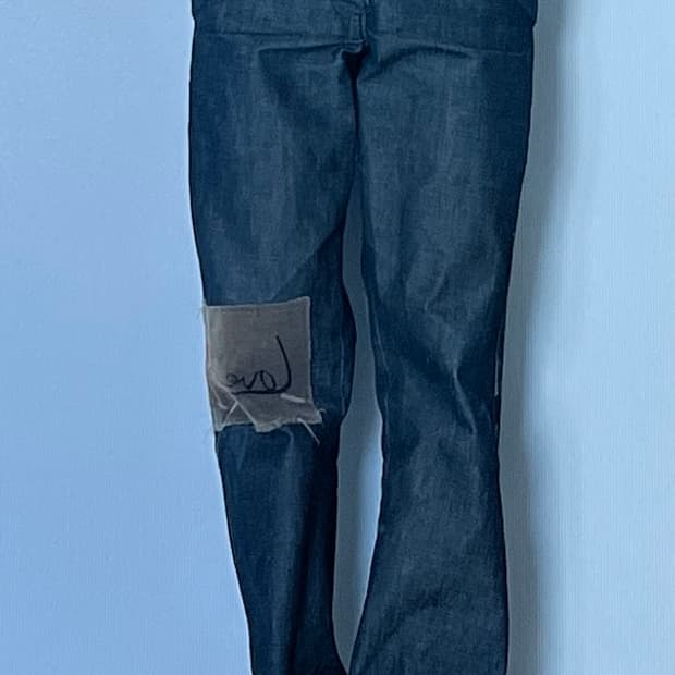 꼼데가르송 아카이브 러브패치 자수 데님진