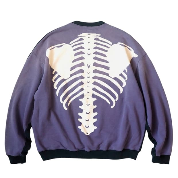 캐피탈 투톤 빅 플리스 스웻셔츠 블랙 퍼플