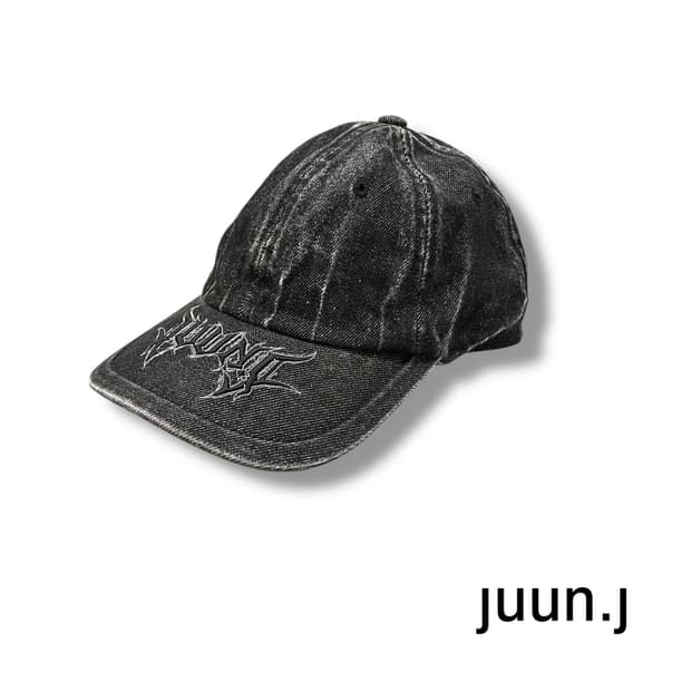  준지 자수 로고 워시드 데님 볼캡 y14266