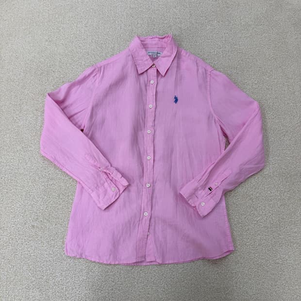 95 유에스폴로 핑크 린넨 셔츠 0225T1