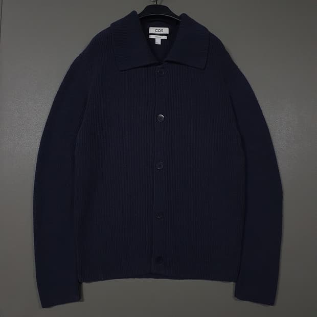 실측 L (100) COS 코스 부클레 니트 스웨터 가디건 네이비 이동휘