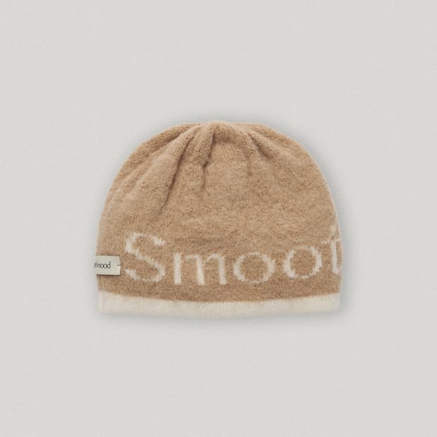 스무스무드 Roomie Logo Knit Hat Beige