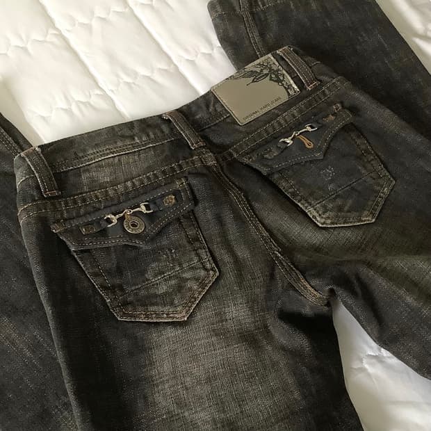 빈티지 y2k 로우라이즈 스트레이트 데님