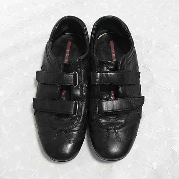 택포•빈티지 프라다 스포츠 레더 벨크로 스니커즈 250