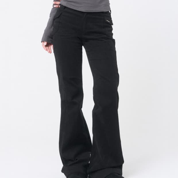 [2] 미세키 서울 사이드 포켓 부츠컷 팬츠 블랙