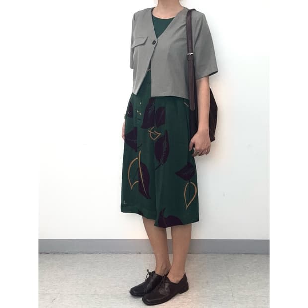 빈티지 그린 에스닉 원피스