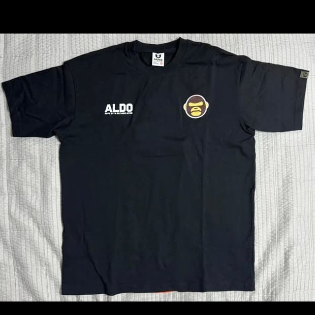 [에이프 / AAPE] AAPER UNVS ALDO 티셔츠 블랙 베이프