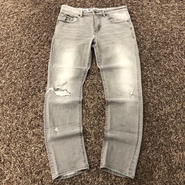 캘빈클라인 그레이 디스 워싱 데님 팬트