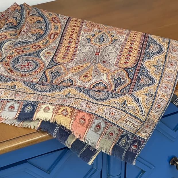 에트로 실크 울 머플러 숄