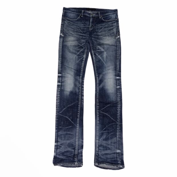 00's 'FUGA' Whisker Washed Denim Pants