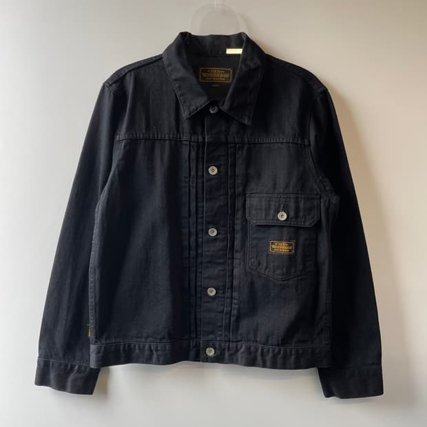 네이버후드 타입1 블랙 데님 트러커자켓