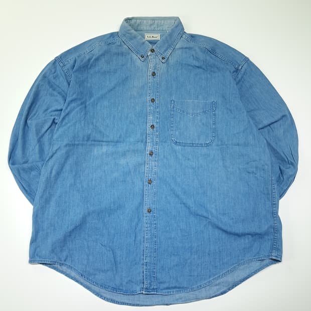 CL678 2XL 엘엘빈 90s 캐나다판 f라이트블루 빅사이즈 데님셔츠