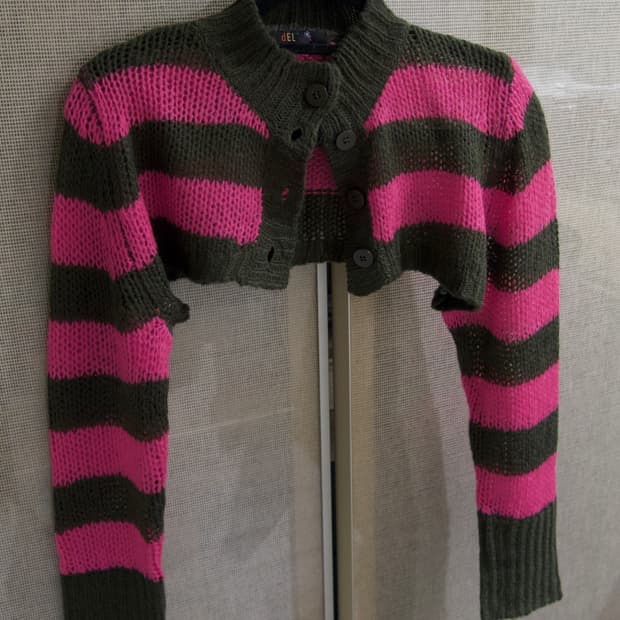 돌스킬 delia*s 스트라이프 니트 가디건