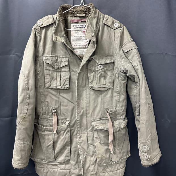 Soo Cargo and Fitch 빈티지 밀리터리 카키색 자켓