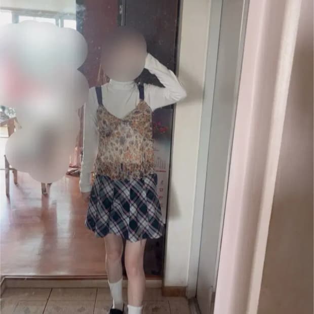 베이비베어 페페 빈티지 체크 테니스 플리츠 치마 일본 빈티지 프레피룩