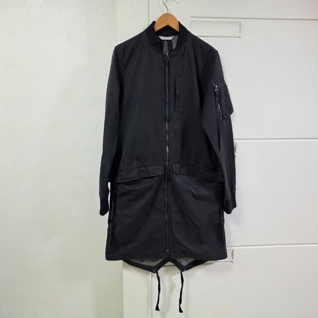 자라 피쉬테일 파카 재킷 블랙 언발 롱자켓 남성 M

