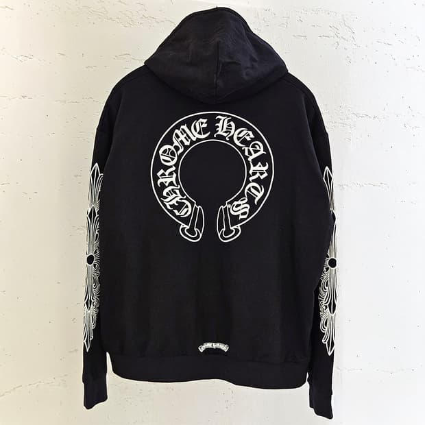 [XXL] 미사용 크롬하츠 말발굽 홀스슈 후드집업 블랙 C0106C056