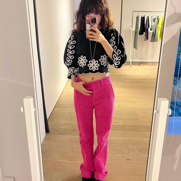 민쥬킴 픽 h&m 골덴 바지