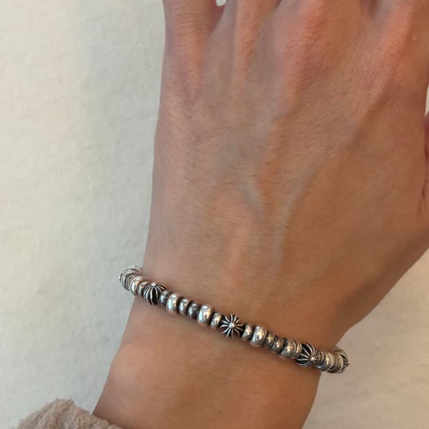 Silver 925 peace & cross bold bracelet