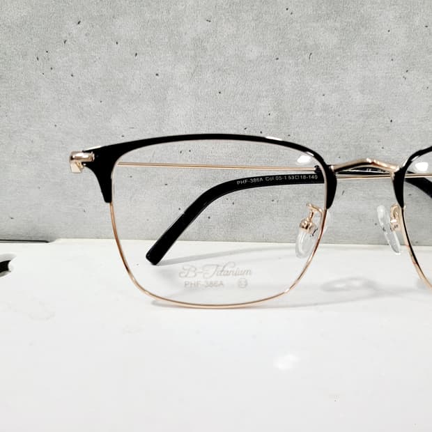 폴휴먼안경 PHF-386A 블랙/골드 티탄