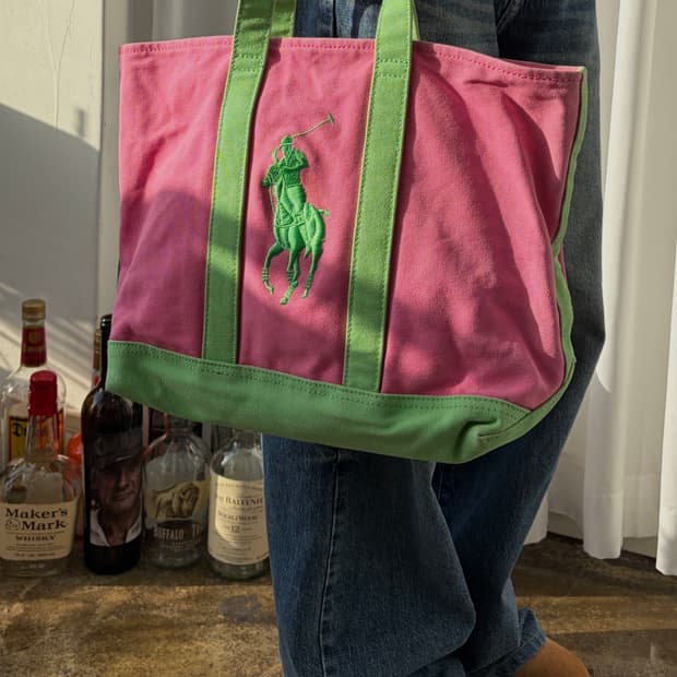 폴로 랄프로렌 빅포니 치프키프 캔버스 토트백