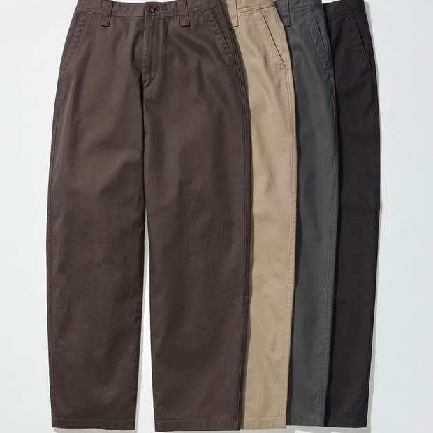 유니클로 와이드 치노팬츠 브라운 82