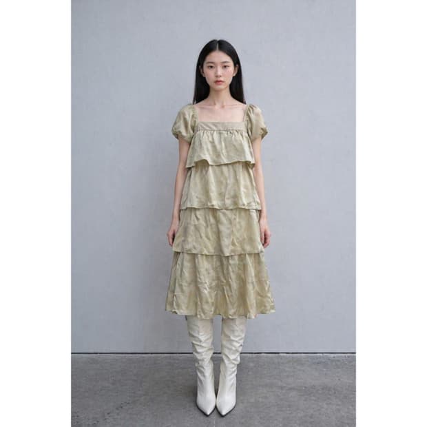 연노랑 캉캉 원피스